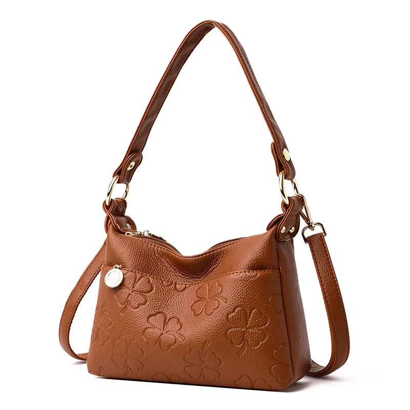 Vintage Crossbody Bag Soft Leather Messenger Handbag Women's Shoulder Purse