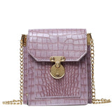 One-shoulder Crocodile Pattern Mobile Phone Bag