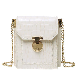 One-shoulder Crocodile Pattern Mobile Phone Bag