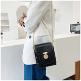 One-shoulder Crocodile Pattern Mobile Phone Bag