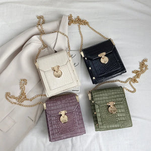 One-shoulder Crocodile Pattern Mobile Phone Bag