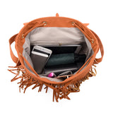 Retro Women Backpack Tassel Shoulder Bag High School Bag For Teenage Girls