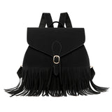 Retro Women Backpack Tassel Shoulder Bag High School Bag For Teenage Girls
