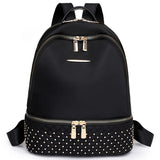 Retro Oxford Cloth Backpack Rivet Anti Theft Pocket Shoulder Bag