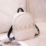 Retro Women Backpack PU Leather Mini Backpacks Multi-Function Rivets Shoulder Ba