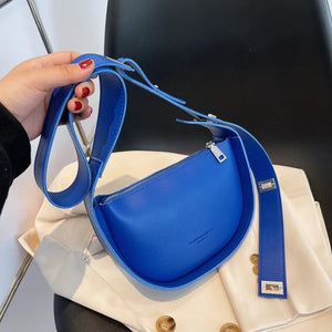 Semicircle Ladies Bag Retro Wide Strap Single Shoulder Messenger Bag