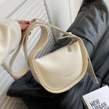 Semicircle Ladies Bag Retro Wide Strap Single Shoulder Messenger Bag