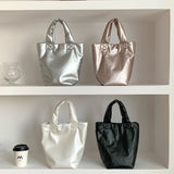 Soft Leather Bucket Bag for Women Solid Wallet Shoulder Handbag