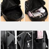 Solid Casual Backpack High Capacity Travel Backpack Female Student School Bags