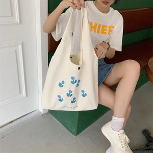 Spring Autumn Canvas Shoulder Bags for Women Casual Style