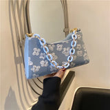 Spring Autum Women Shoulder Bags Print Handbag Pu Leather Casual Underarm Totes