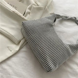 Spring Autum Silver Rhinestone Evening Bag Handbag For Dinner Party