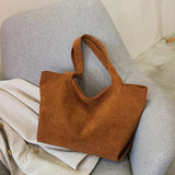 Spring Autum Women Corduroy Shoulder Bag Casual Tote Female Eco Crossbody Bag