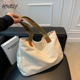 Japanese Style Canvas Shoulder Bag Large Capacity Tote Bag