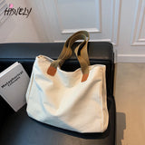 Japanese Style Canvas Shoulder Bag Large Capacity Tote Bag