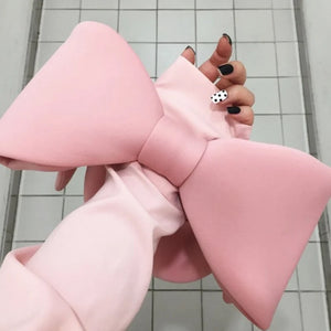 Spring Summer Pink Spliced Bow Handbag Evening Clutch Bags