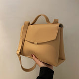 Spring Vintage Large Tote Bag PU Leather Handbag Classic Shoulder Messenger
