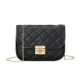 Embroidered Diamond Lattice Chain Shoulder Bag