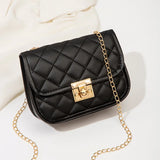 Embroidered Diamond Lattice Chain Shoulder Bag
