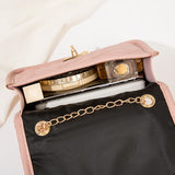 Embroidered Diamond Lattice Chain Shoulder Bag