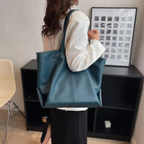Leisure Tote PU Leather Women Shoulder Bags Large Capacity Shopping Handbags