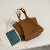 Leisure Tote PU Leather Women Shoulder Bags Large Capacity Shopping Handbags