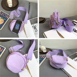Mini Round Shoulder Bag Women's Wallet Mobile Phone Bag Nylon Messenger Bags