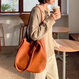 Fashionable PU Leather Tote Shoulder Bag for Women with Large Capacity