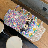 Floral Canvas Handbag Vintage Art Shoulder Bag