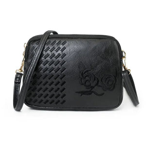 Embroidered Crossbody Bag for Women - Small Shoulder Purse with 3 Compartments