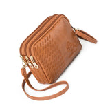 Embroidered Crossbody Bag for Women - Small Shoulder Purse with 3 Compartments