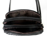 Embroidered Crossbody Bag for Women - Small Shoulder Purse with 3 Compartments