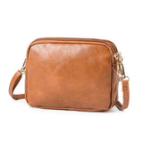 Embroidered Crossbody Bag for Women - Small Shoulder Purse with 3 Compartments