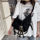 Vintage Canvas Large Shoulder Bag for Women