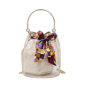 Transparent Bag Women Bag 2pcs/set Ribbons Handbag PVC Clear Bag
