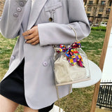 Transparent Bag Women Bag 2pcs/set Ribbons Handbag PVC Clear Bag