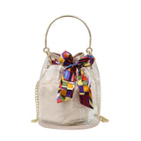 Transparent Bag Women Bag 2pcs/set Ribbons Handbag PVC Clear Bag