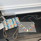 Ethnic Style Stripe Printing Handbag Chain One Shoulder Diagonal Bag