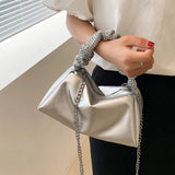 Pleated Crossbody Bag for Women Small Square Bag Female Western Style Shoulder A