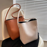 Net Red Texture Shoulder Bag Large-capacity Bucket Bag