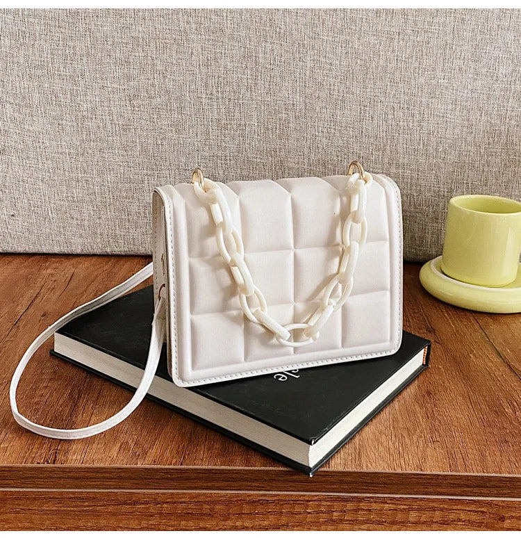 Women's Chain Quilted Shoulder Bag Crossbody Style Sac