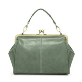Vintage Green PU Leather Tote Bag Women Messenger Bags