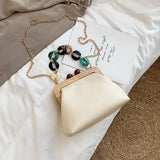 Vintage High Chain Bag Solid Female Clutch Handbag