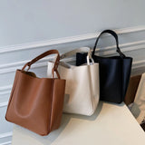 Vintage Shoulder Bags Large Capacity Female Tote Bags PU Leather