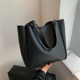 Vintage Shoulder Bags Large Capacity Female Tote Bags PU Leather