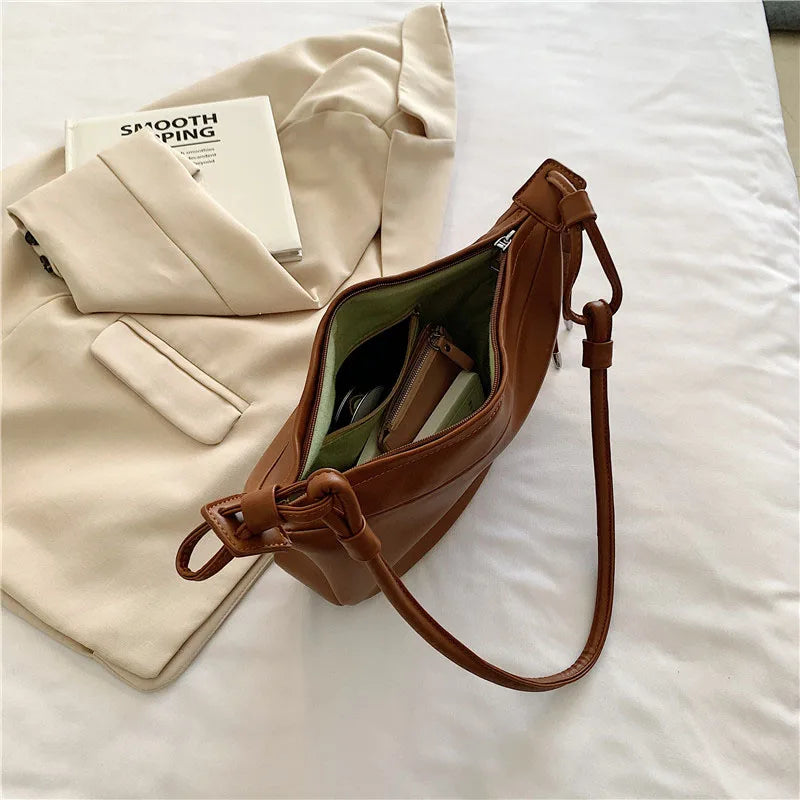 Vintage Small Hobo Bag PU Leather Shoulder Crossbody Purse Handbags for Women