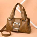 Vintage Women Leather Handbags Soft Leather Female Crossbody Shoulder Bags