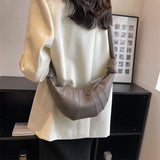 Vintage Brown Women Underarm Bag Messenger Shoulder Dumpling Bag