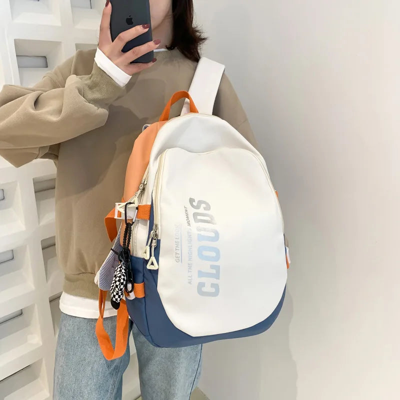 Waterproof Nylon Women Backpack Female Students Schoolbag