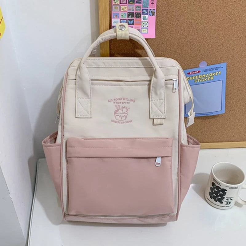 Waterproof Nylon Women's Backpack Japanese Style Schoolbag